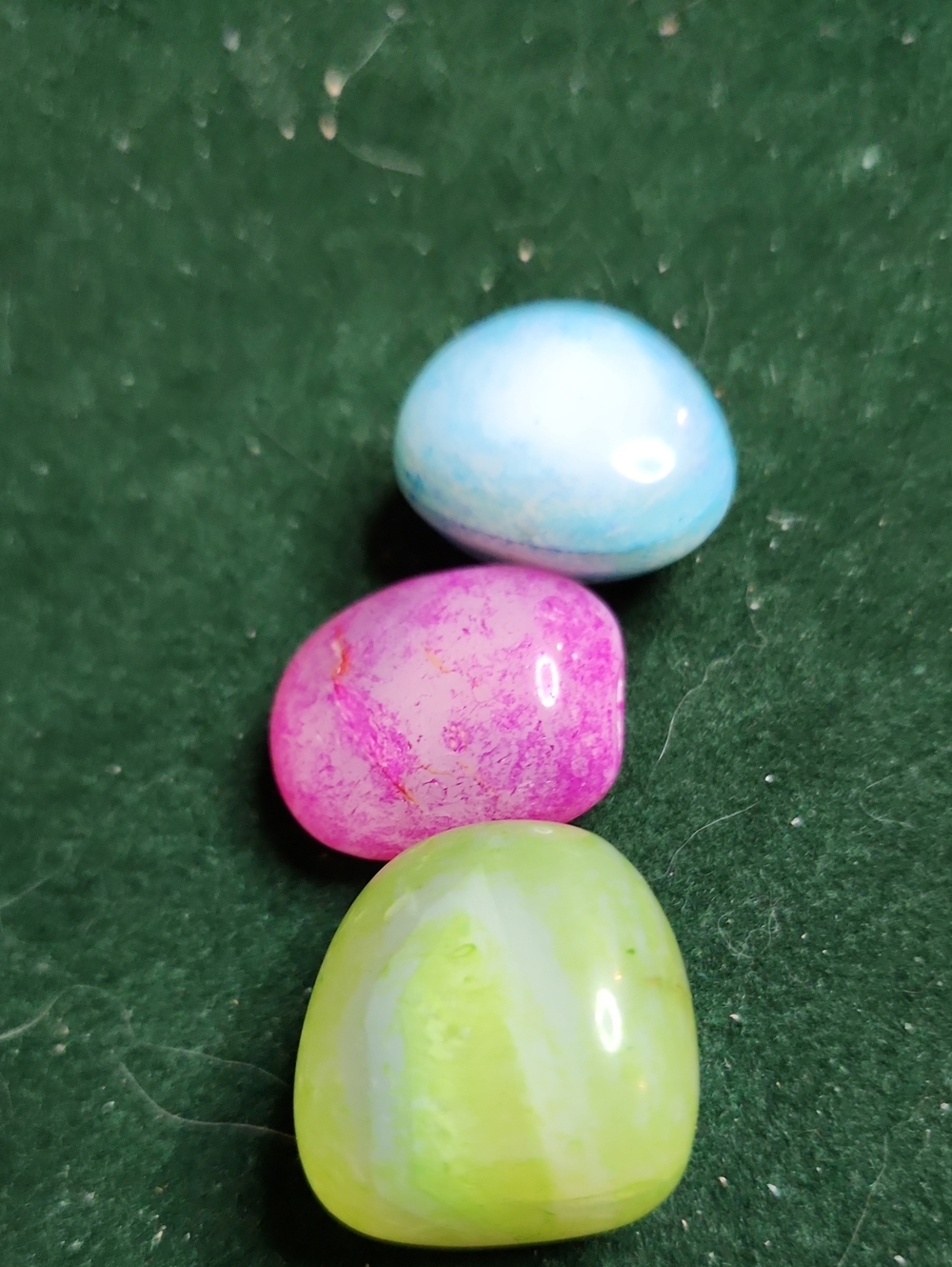 Handcrafted MulticolorTumbled and Polished Stones - Pink, Blue, Green